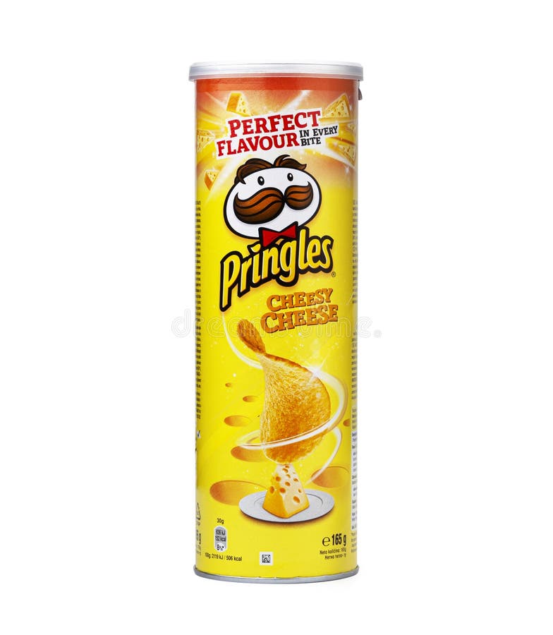 Pringles Potato Snack Chips Cheese Tyube Pack Isolated on White ...