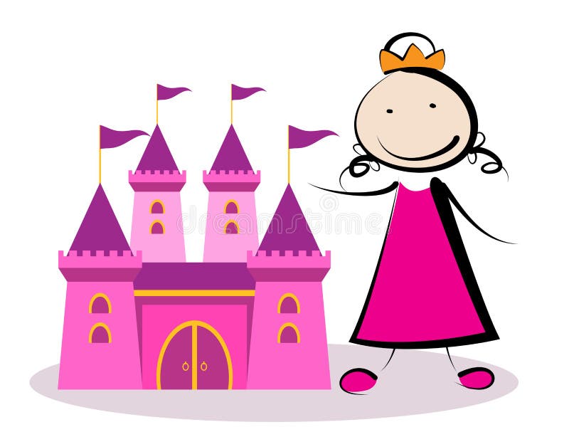 Prinses met kasteel royalty-vrije illustratie Prinses met kasteel royalty-vrije illustratie