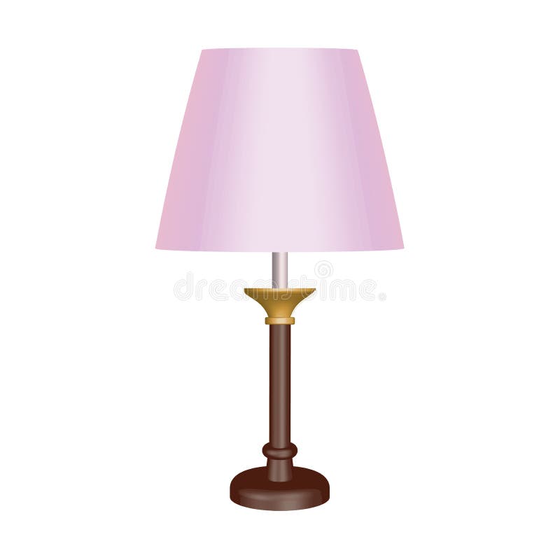 Wooden Table Lamp. Traditional Style. 3d Effect Vector Stock Vector ...