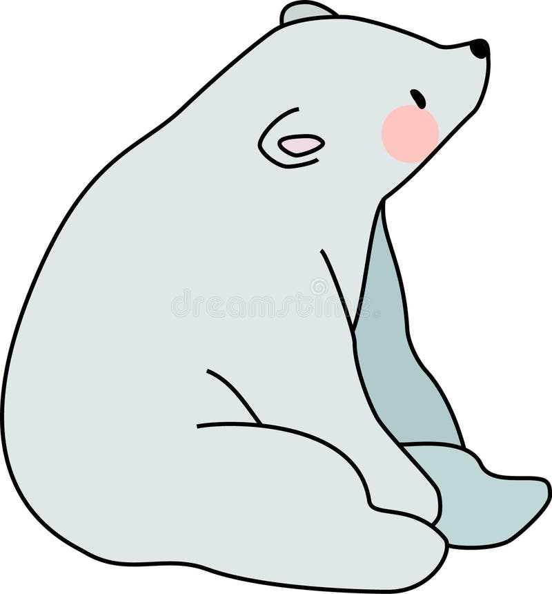 Little white polar bear child friend isolated