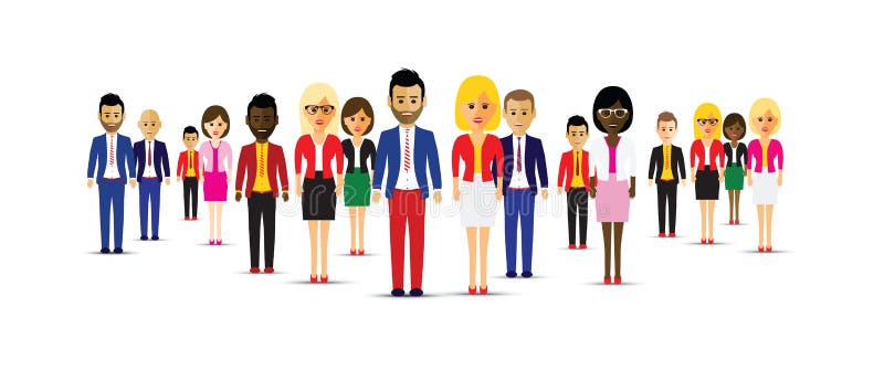 Large group of different people royalty free illustration