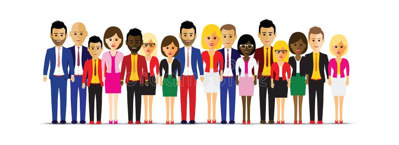 Large group of different people royalty free illustration