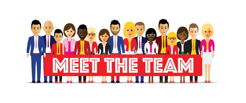 Large group of different people in a team royalty free illustration