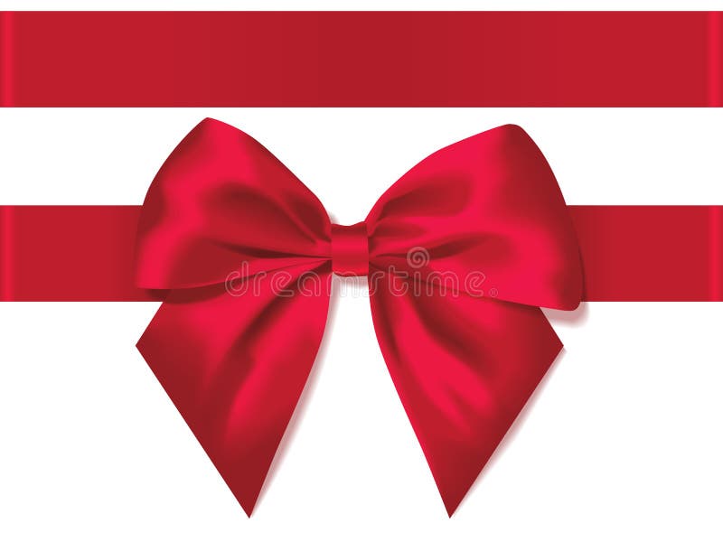 Red Silk Ribbon Bow In Corner Composition Stock Photo - Download