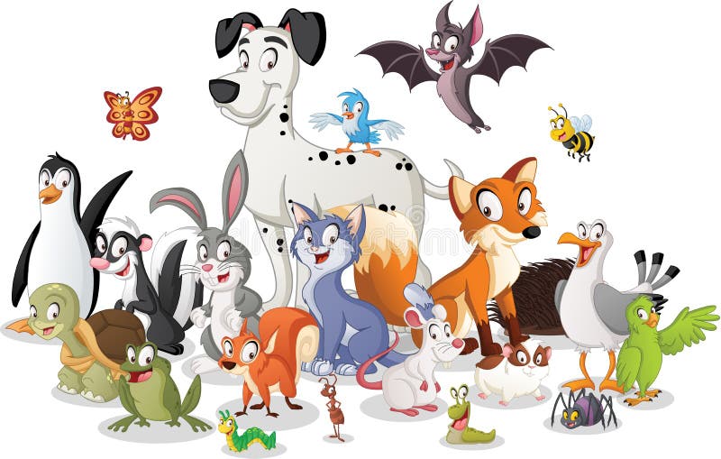 Group of Cartoon Animals. Vector Illustration of Funny Happy Animals Stock Vector - Illustration of rabbit, mice: 134767096 Group of Cartoon Animals. Vector Illustration of Funny Happy Animals Stock Vector - Illustration of rabbit, mice: 134767096