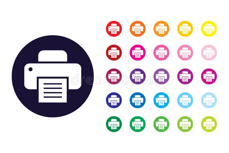 Printer Sign Icon. Printer Color Symbol. Stock Vector Illustration of