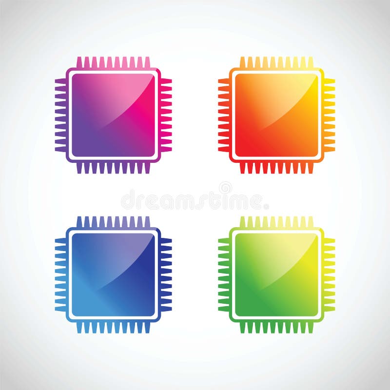 Computer chip icon vector illustration