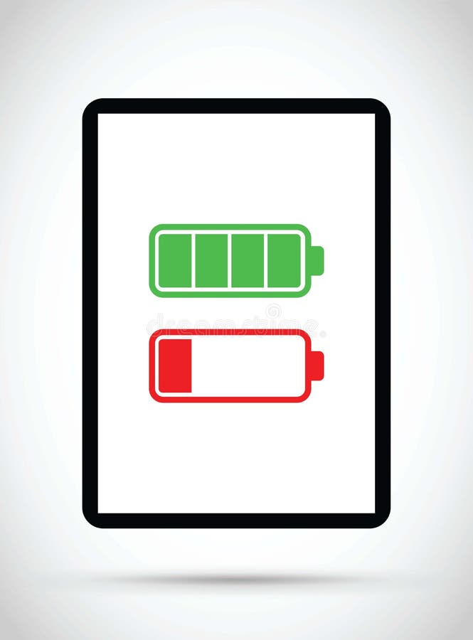 Tablet Battery Charging Icon Stock Vector Illustration of electrical