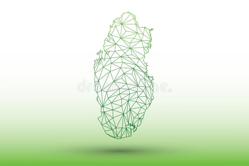Qatar Map Vector of Green Color Geometric Connected Lines Using Triangles  on Light Background Illustration Meaning Network Stock Vector -  Illustration of color, geometric: 135499109