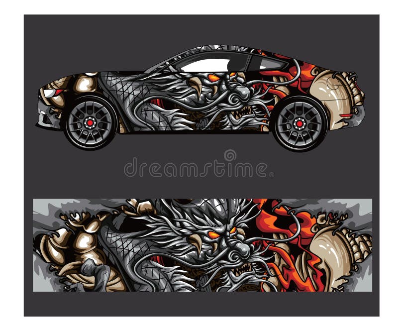 Car and Vehicle Abstract Racing Graphic Kit Background for Wrap and
