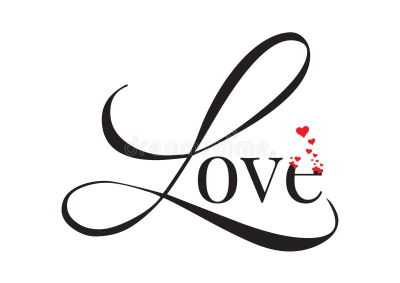 Wording Design, Love, Wall Decals, Art Design Stock Vector