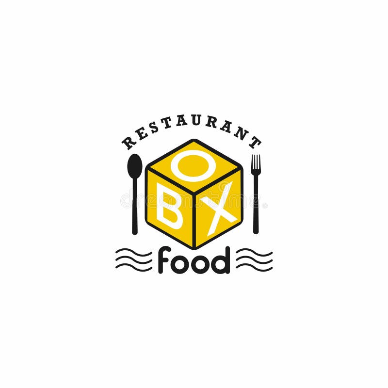 Box Food Logo Design Template,unique Food Logo for Any Restaurant Stock