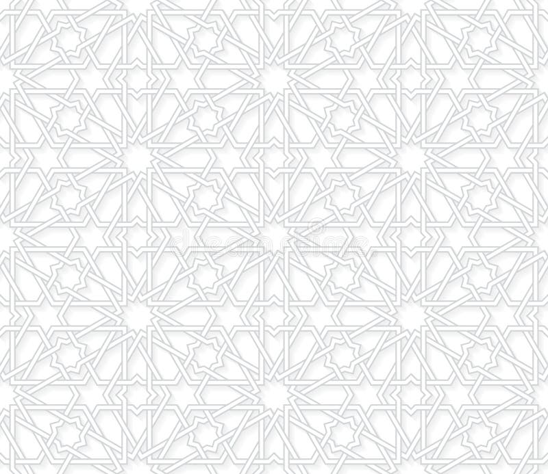 Arabesque Star Pattern, Light Grey Background