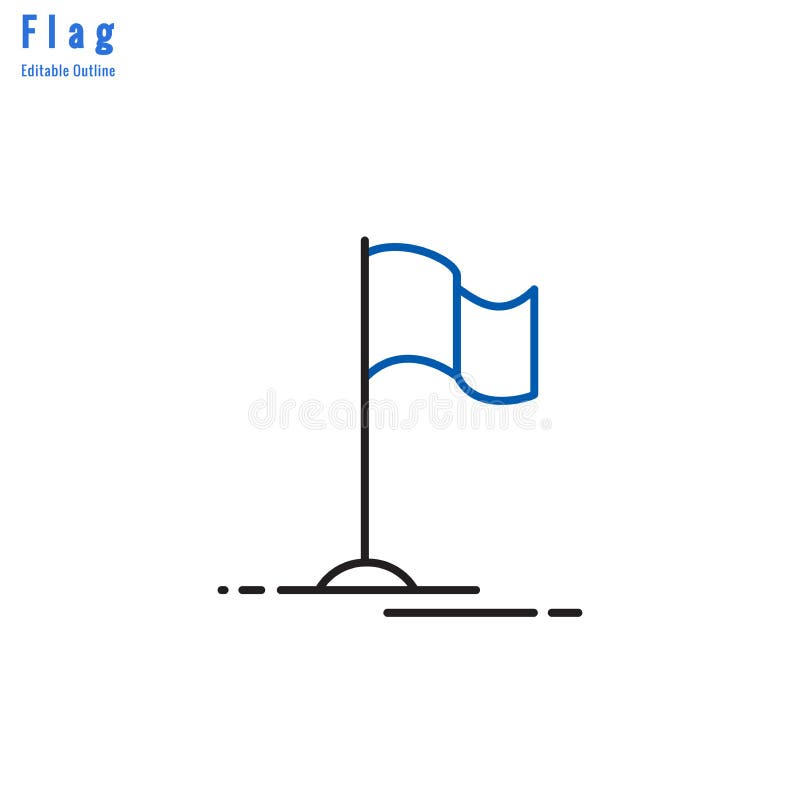Flag icon, Competition flag, Business milestone, success, Thin line editable stroke royalty free illustration Flag icon, Competition flag, Business milestone, success, Thin line editable stroke royalty free illustration