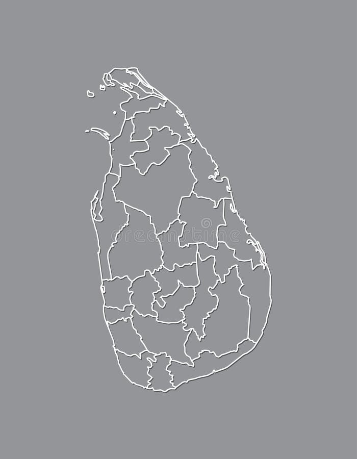 sri lanka map black and white