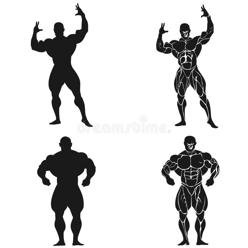 Set Of Bodybuilding Icons, Vector Illustration Stock Vector ...