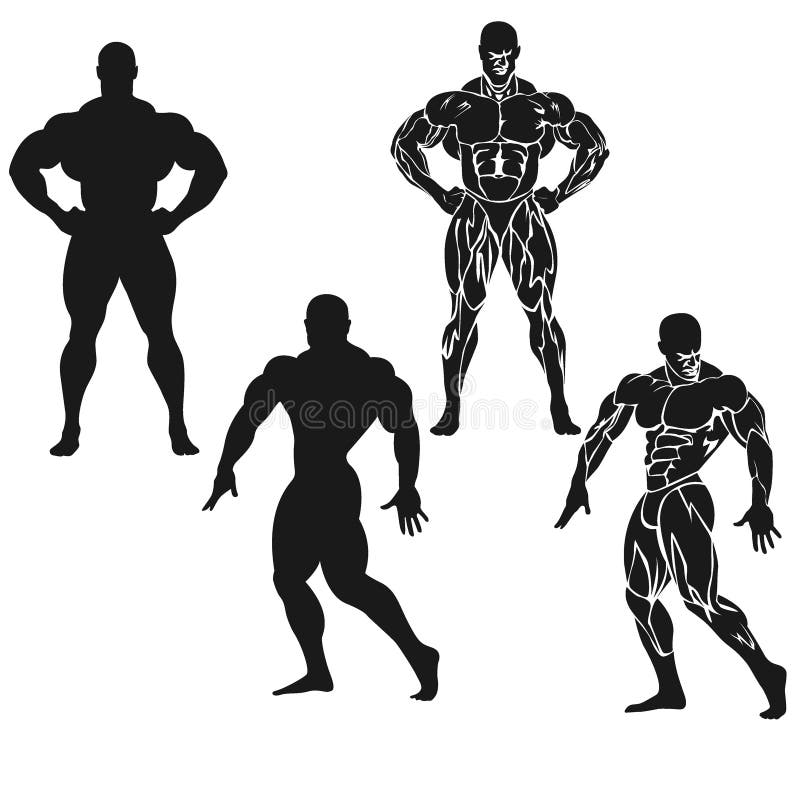 Set of Bodybuilding Icons, Vector Illustration Stock Vector ...