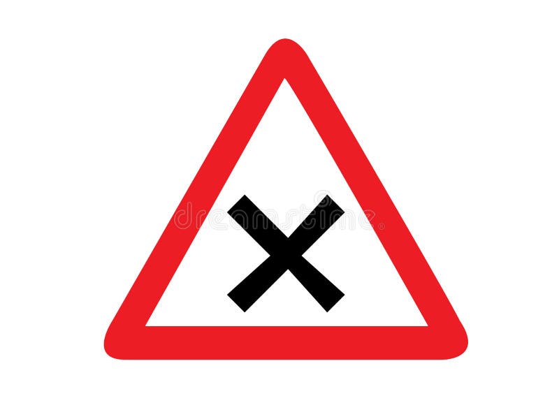 Crossroads warning of traffic signs Vector royalty free illustration
