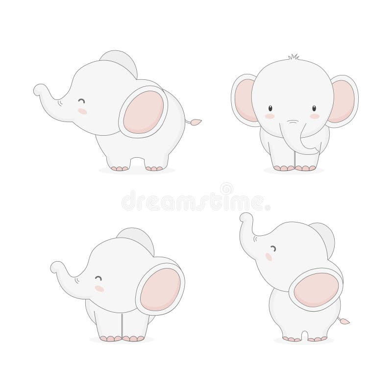 Little Baby Elephant Cartoon in Different Pose. Stock Vector - Illustration of nature, pose: 142739731 Little Baby Elephant Cartoon in Different Pose. Stock Vector - Illustration of nature, pose: 142739731