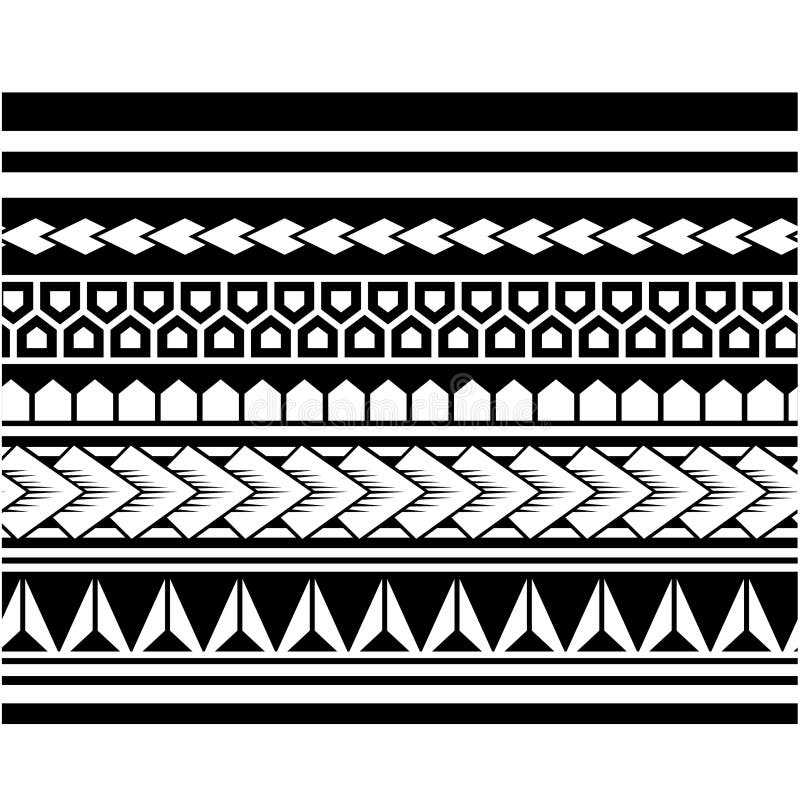 Reparatie mogelijk vergeetachtig Talloos Polynesian Tribal Tattoo Designs, Polynesian Armband or Forearm Make a  Stencil Tattoo. Design Tribe Border. Stock Vector - Illustration of  textured, print: 144505104