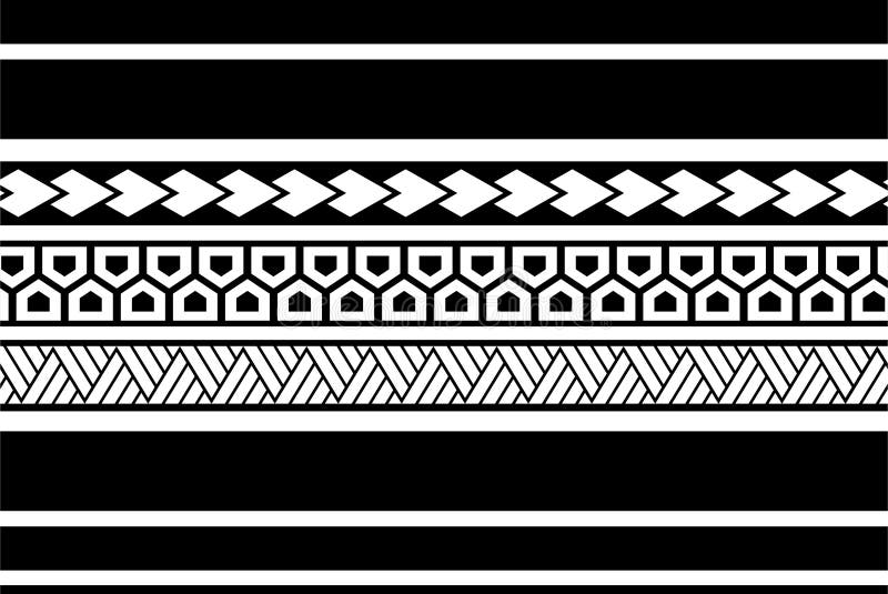 Polynesian Tribal Tattoo Designs, Polynesian Armband or Forearm Make a Stencil  Tattoo. Design Tribe Border. Stock Vector - Illustration of tattoo, fabric:  144507356