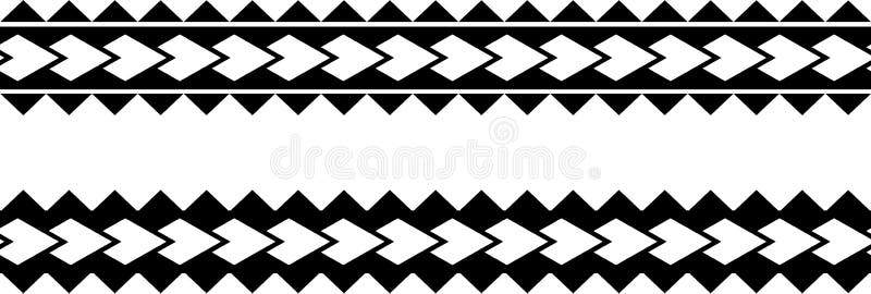 Premium Vector Polynesian armband tattoo stencil pattern samoan black and white texture vector illustration