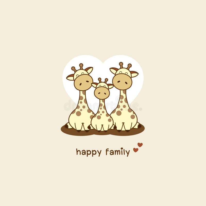 Happy Animal Family. Dad Mom and Baby Giraffe Cartoon. Stock Illustration - Illustration of heart, card: 144577932 Happy Animal Family. Dad Mom and Baby Giraffe Cartoon. Stock Illustration - Illustration of heart, card: 144577932