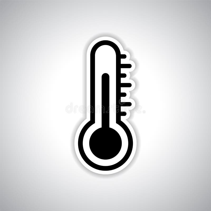 Black thermometer icon stock vector. Illustration of meteorology