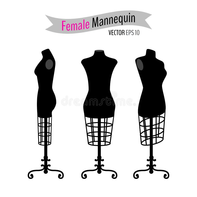 Black and white mannequins stock vector. Illustration of painting