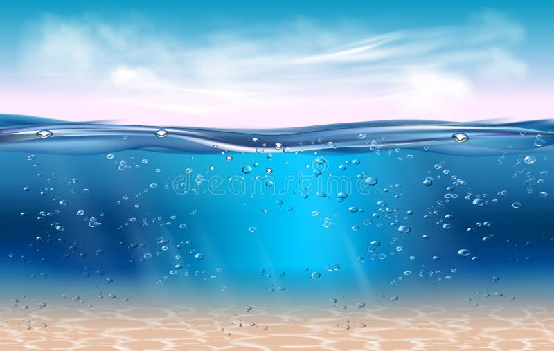 Realistic blue underwater. royalty free illustration