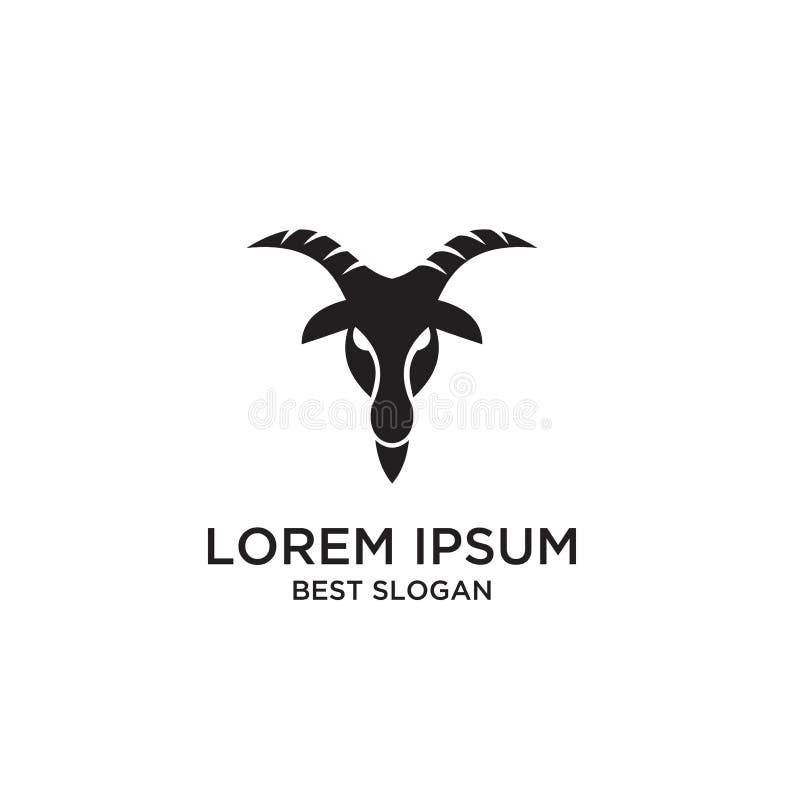 Flat Luxury Lamb Goat Head Logo Icon Design Vector Illustration Stock