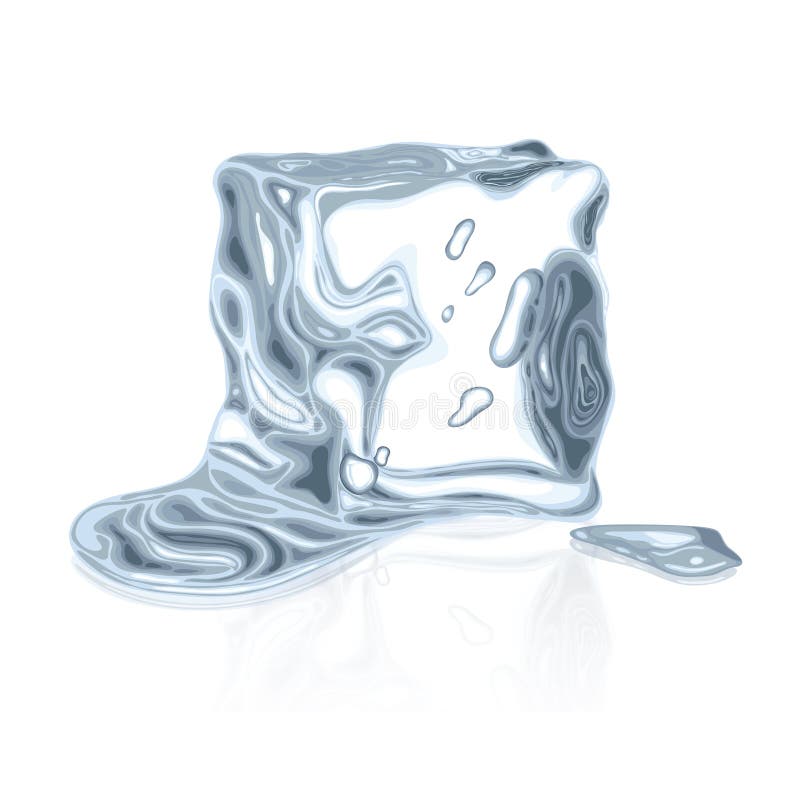Melted Ice Cubes Frozen Liquid Frost Solid Water Stock Vector
