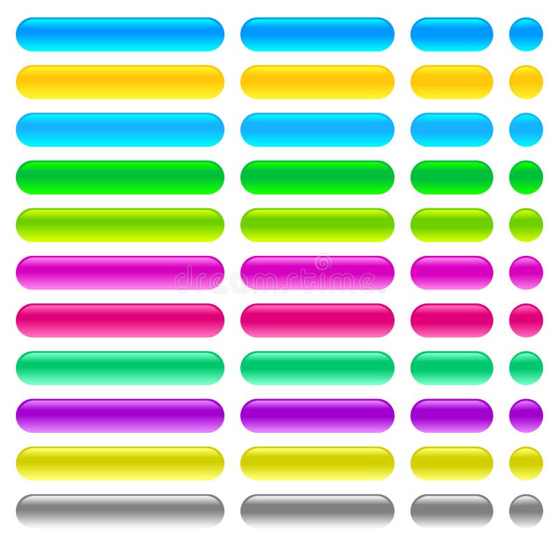 Matted colored blank web buttons on white background vector illustration Matted colored blank web buttons on white background vector illustration