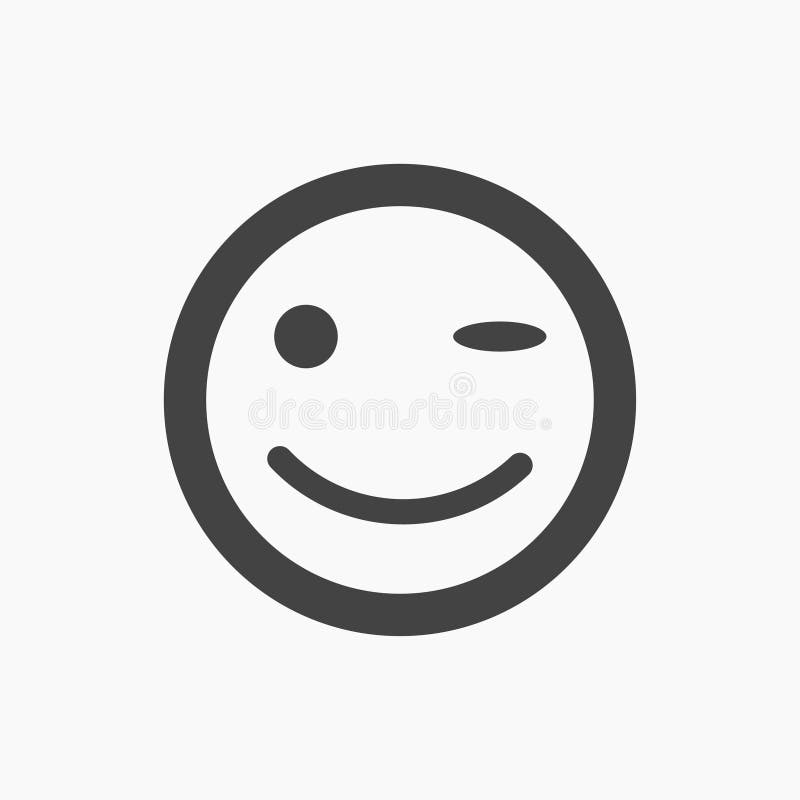 Single eye happy face emoticon Stock Photo - Alamy