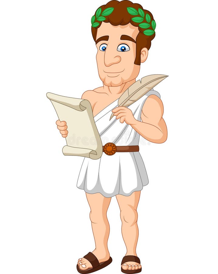 Ancient Greek man cartoon. 