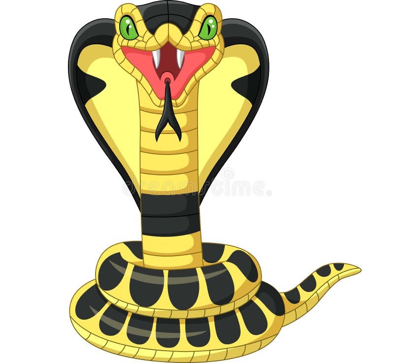 Cartoon king cobra snake mascot