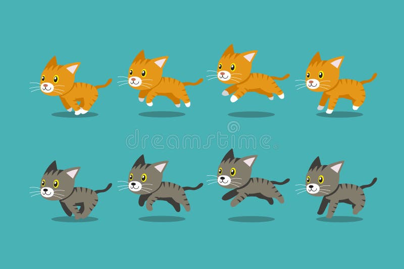 Cute Cat Cartoon Running Stock Illustrations 1,970 Cute Cat Cartoon