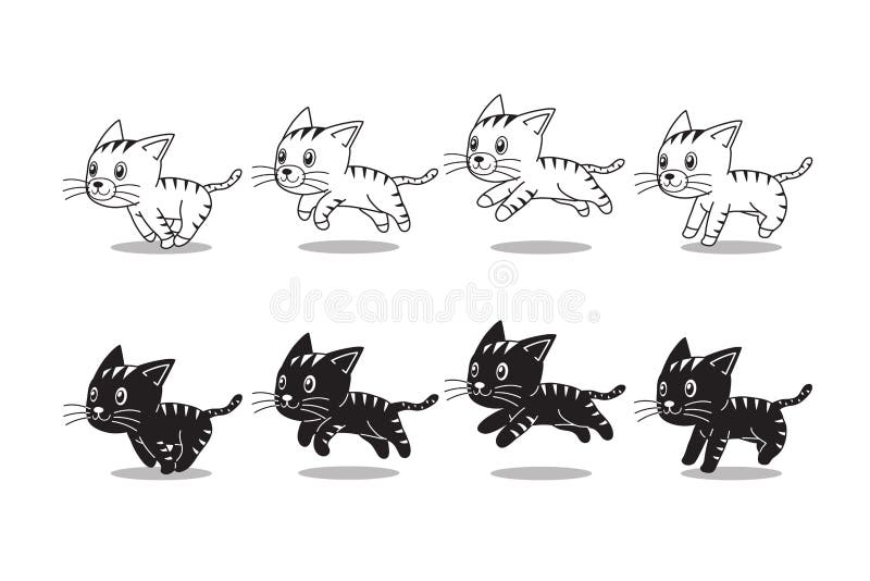 Ninja De Corrida Cat Animation Sprite Ilustração Stock - Ilustração de  morrer, mascote: 50451495
