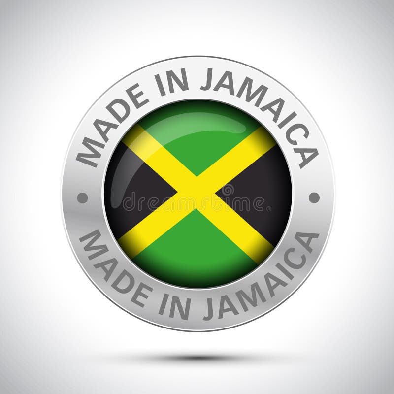 Made In Jamaica Flag Metal Icon Stock Vector Illustration of