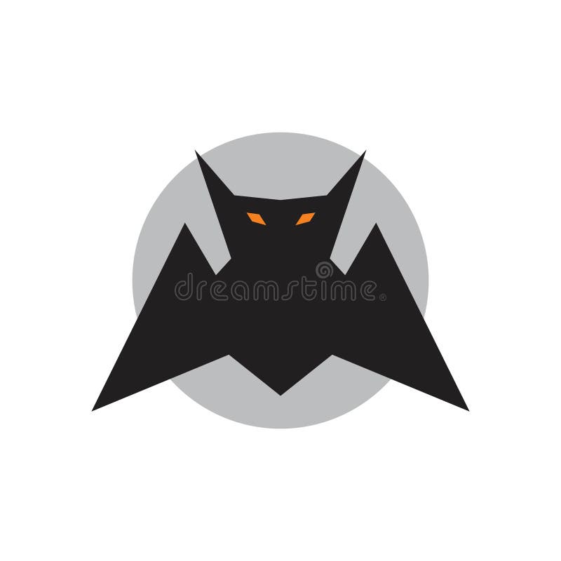 Evil flying bat simple illustrations logo concept royalty free illustration