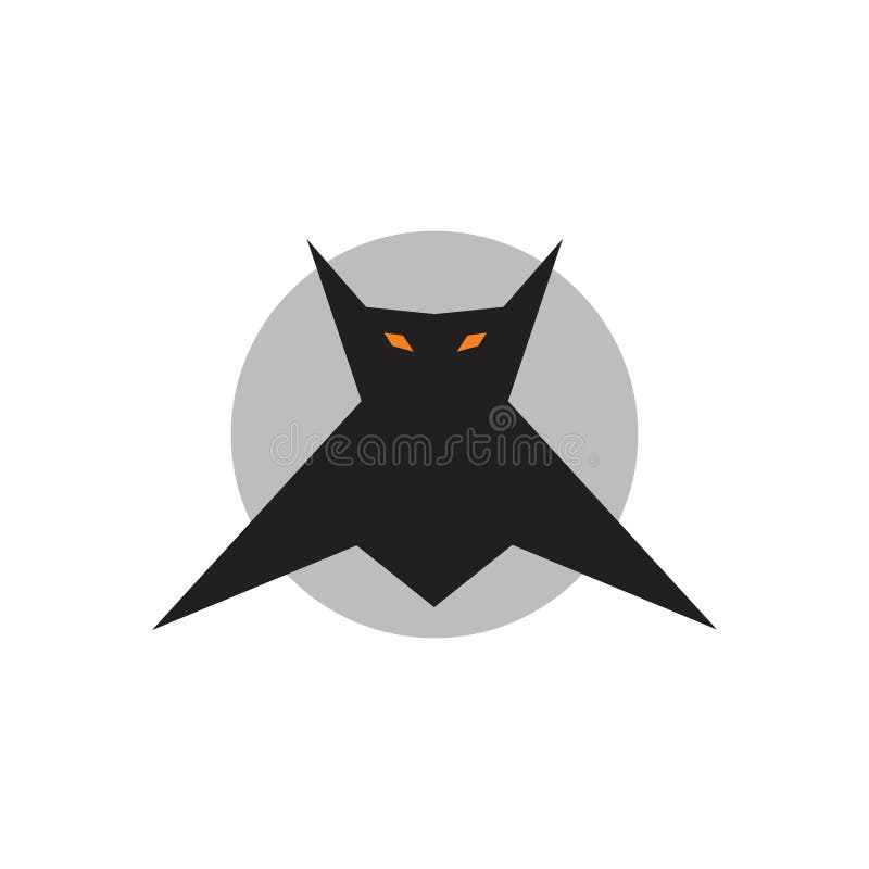 Evil flying bat simple illustrations logo concept vector illustration