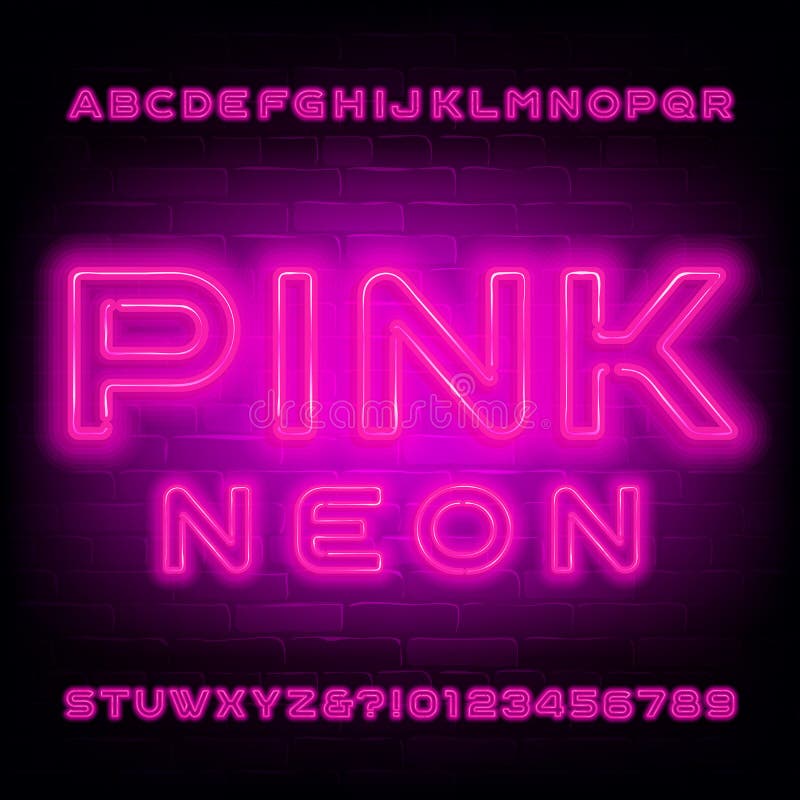 Glowing Neon Pink Alphabet Stock Illustrations 1,820 Glowing Neon