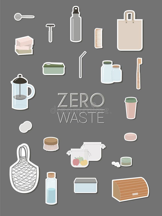 Zero waste, minimalism, eco green - infographics vector illustration Zero waste, minimalism, eco green - infographics vector illustration