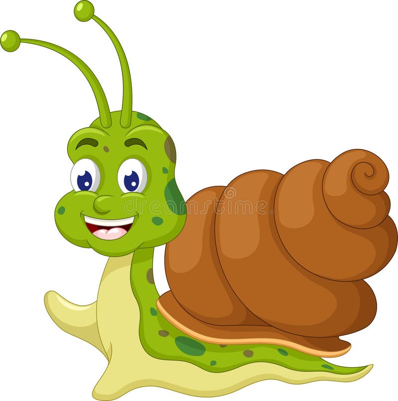 Funny Snail Cartoon stock illustration. Illustration of kind 153337403
