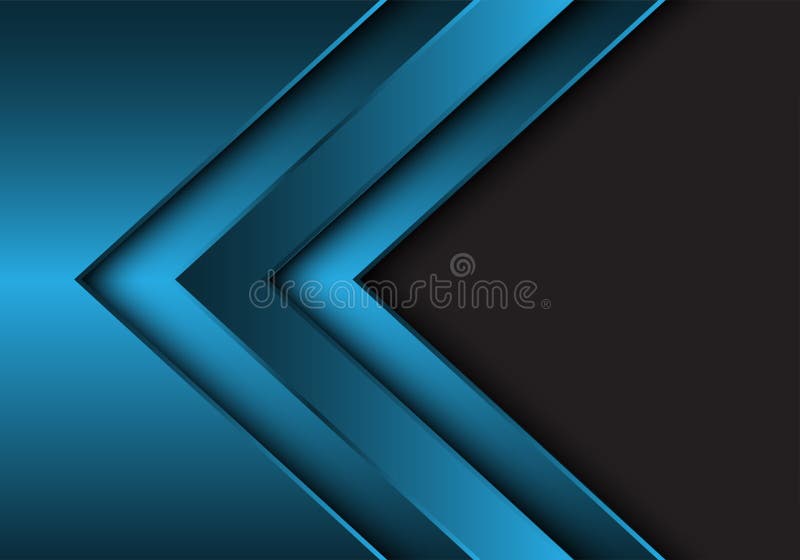 Abstract blue metallic arrow direction with grey blank space design modern futuristic background vector