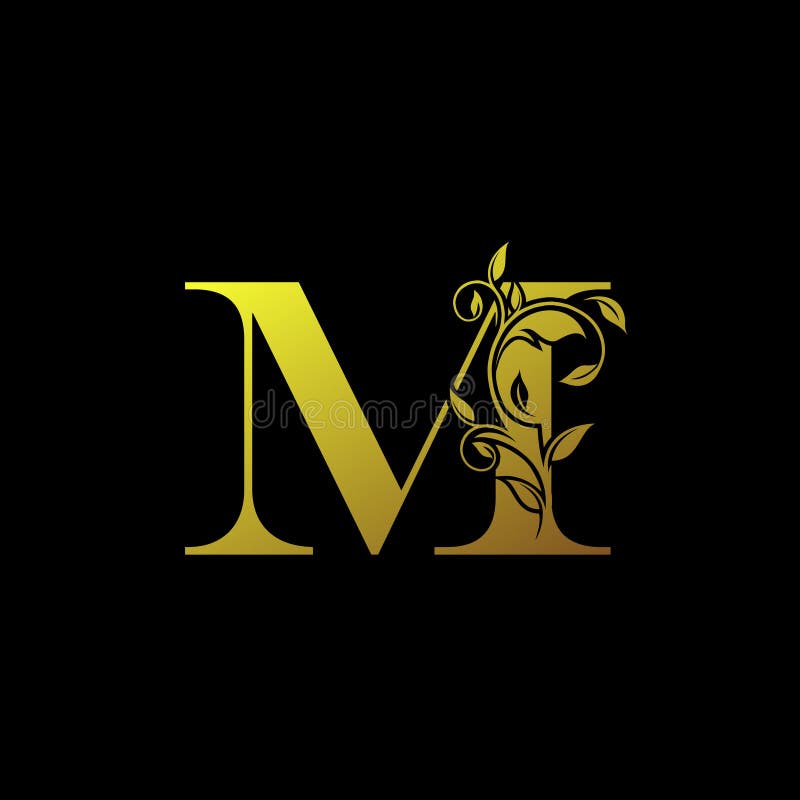 Classy Gold Letter M Logo Icon . Initial Letter M Design Vector Luxury ...