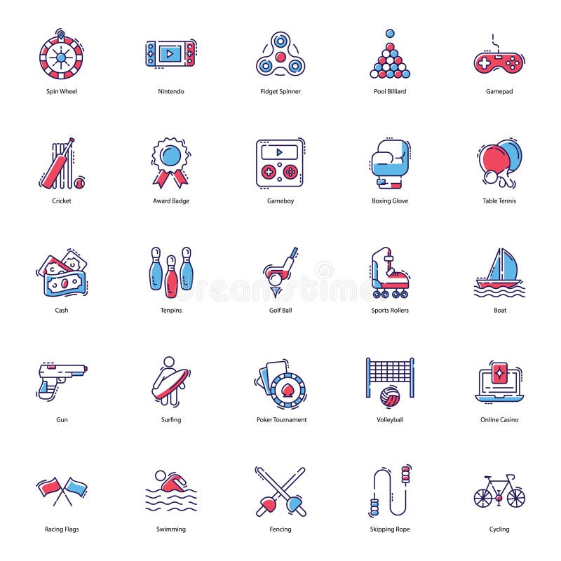 Gambling Flat Icons Pack stock illustration Gambling Flat Icons Pack stock illustration