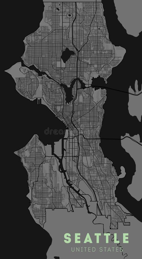 Seattle USA City Map in Retro Style. Outline Map. Vector Illustration stock illustration