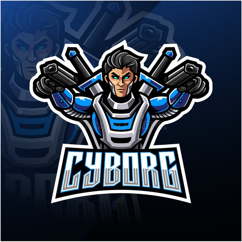 Cyborg esport mascot logo design vector illustration