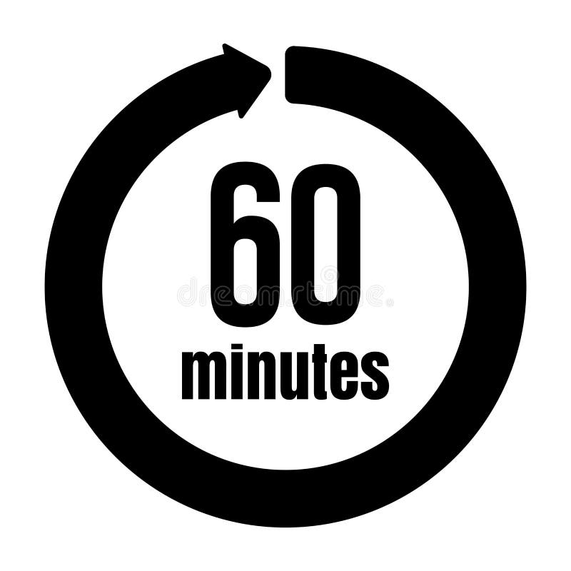Clock timer time passage icon 60 minutes stock vector